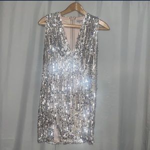 Blush/Silver Sequin Mini Dress